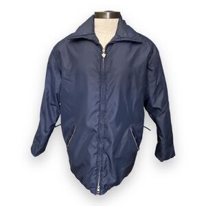 VTG Skitique Puffer Coat Ski Jacket Blue Goose Down Blue Sz Large Made in Japan